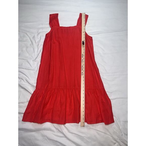Loft Dress Size S Coral Square Neck Flounce Linen Blend Shift Sundress 542190 - Picture 5 of 14